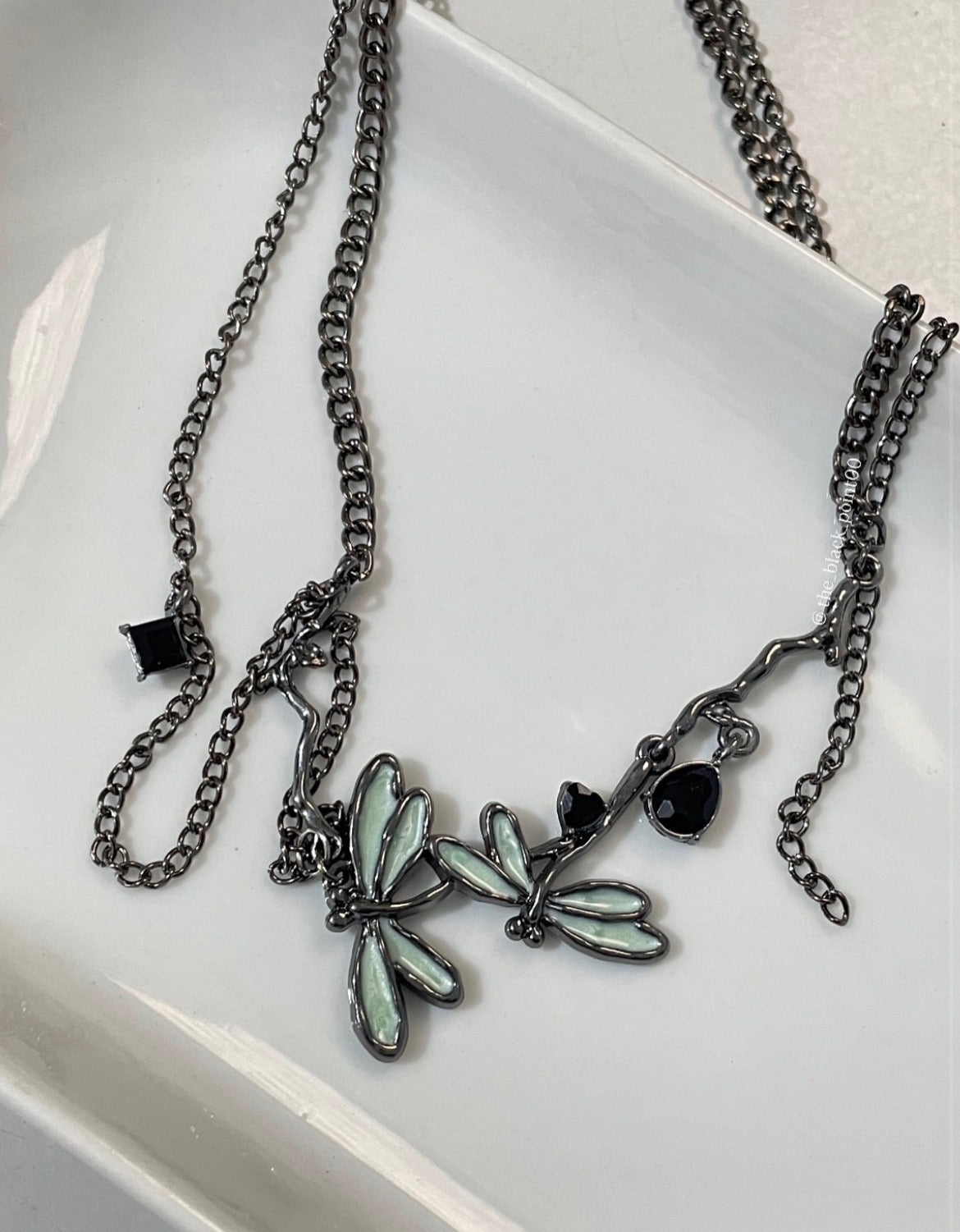 Dragonfly & Water Drop Geometric Choker Necklace🧚