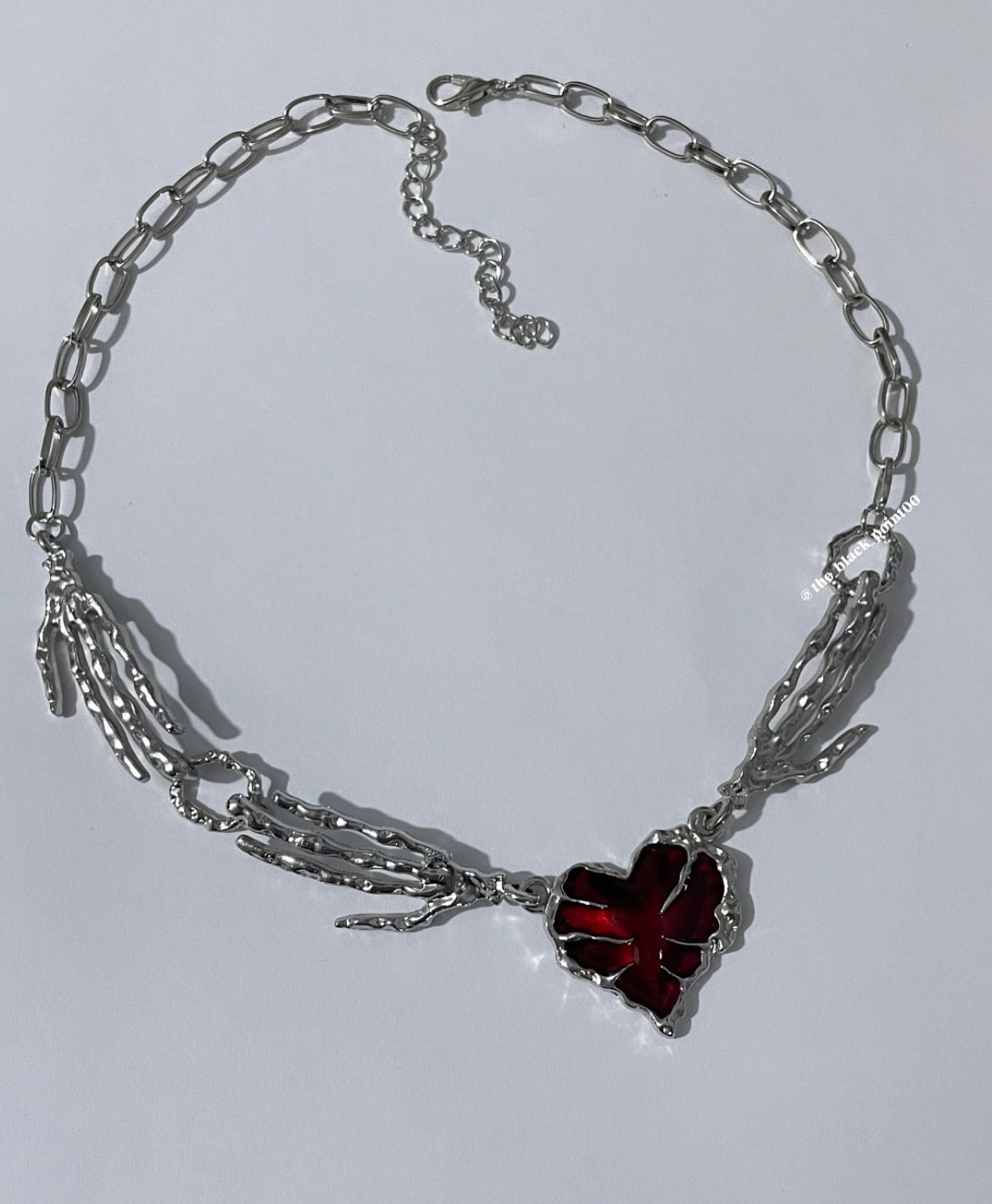 Skeleton Hands Heart Necklace