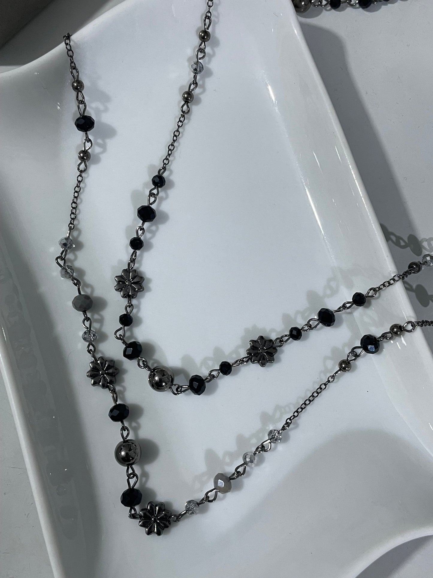 Crystal Ball Beaded Long Necklace
