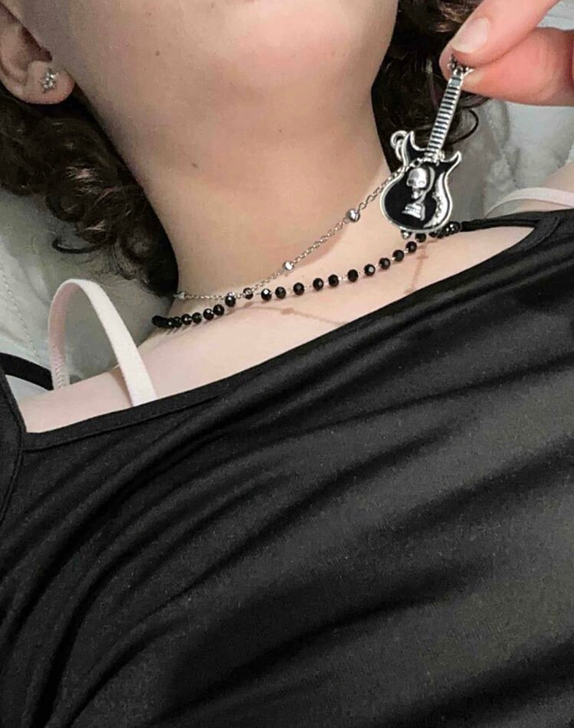 Black Guitar Necklace