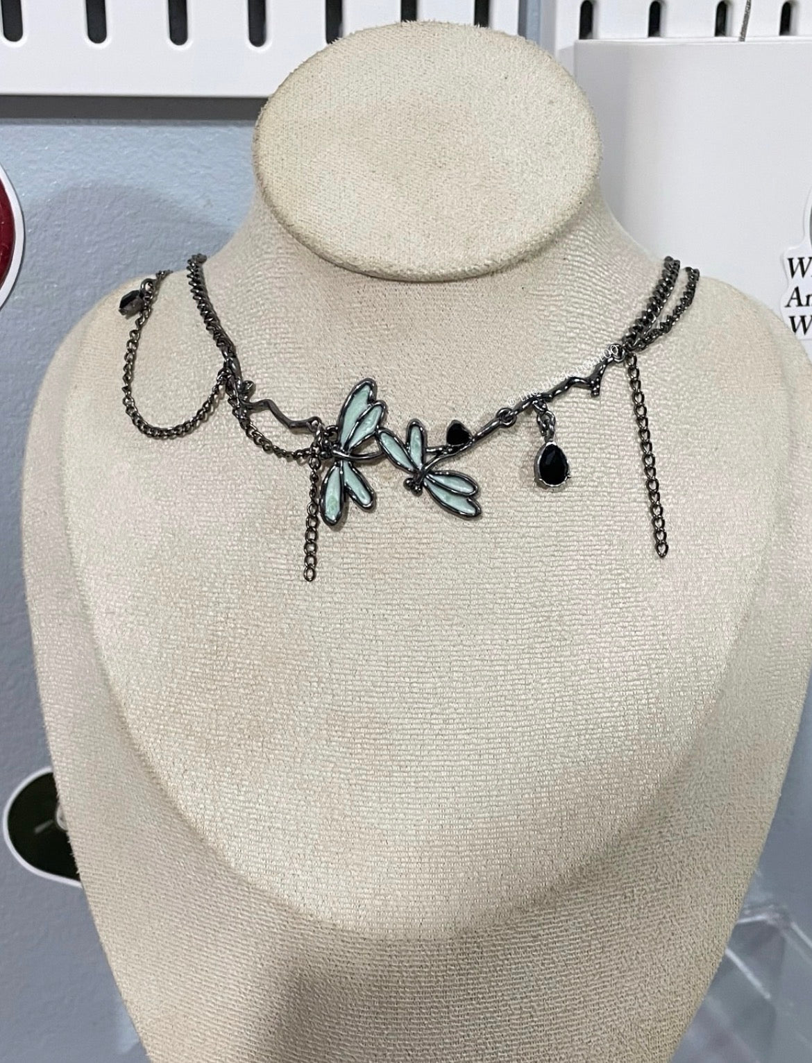 Dragonfly & Water Drop Geometric Choker Necklace🧚