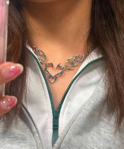silver heart necklace