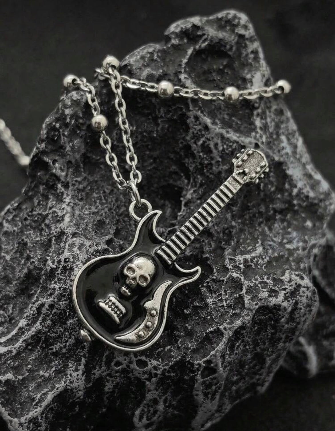 Black Guitar Necklace