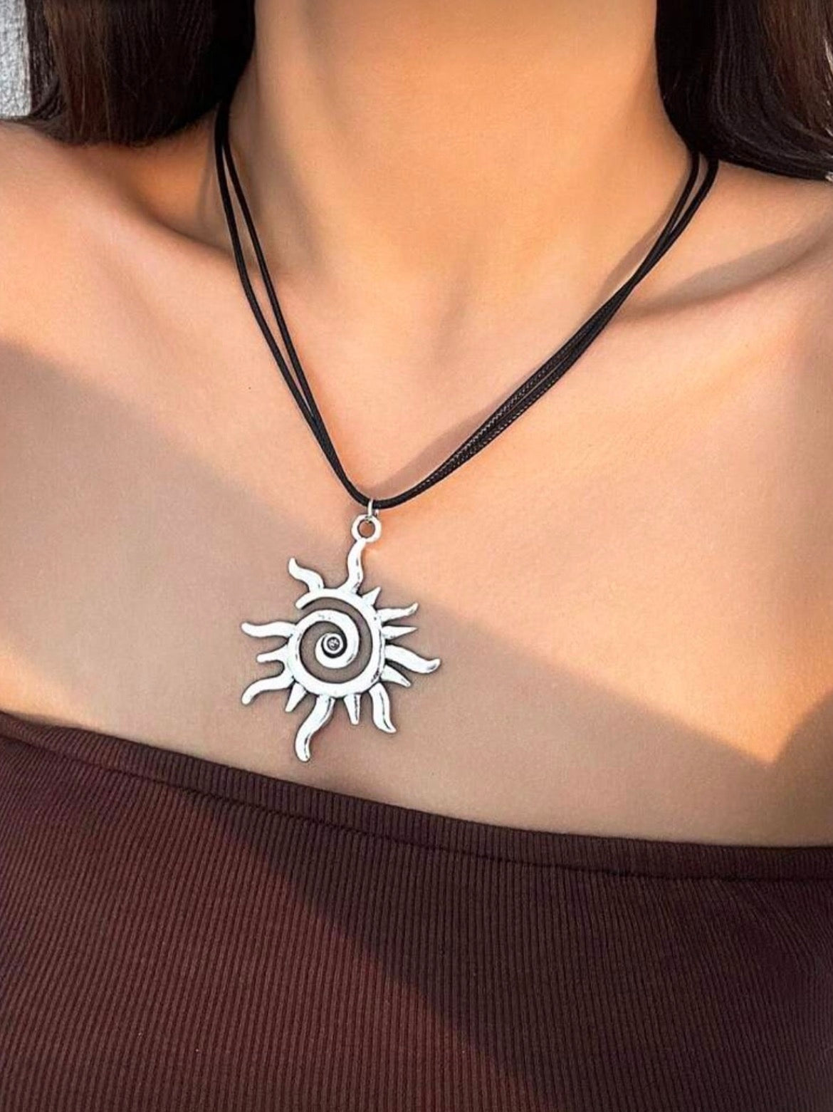 Asymmetrical Spiral Swirl Necklace🌀